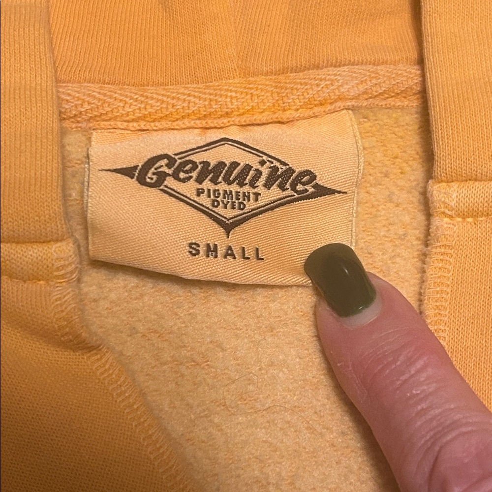 Genuine Merchandise Peach Hoodie with Navy Text - Picture 2 of 9